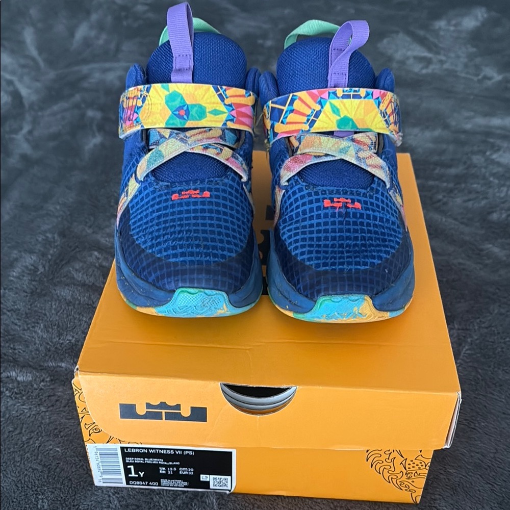 Kids' Blue Multicolor Athletic Sneakers